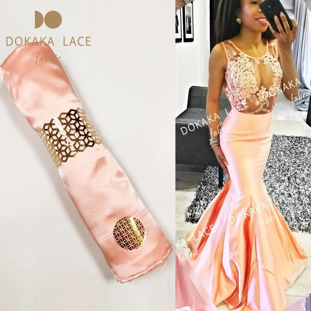 M Afrika Satin Lace Fabric Soft Style 