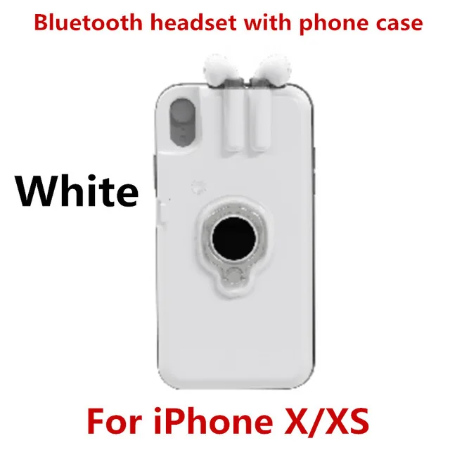 White For iP X XS Для iPhone 11/11 Pro беспроводные Bluetooth наушники чехол для телефона для iPhone 6 7 8 Plus Bluetooth ушной чехол для телефона для iPhone XS MAX XR X - Цвет: White For iP X XS