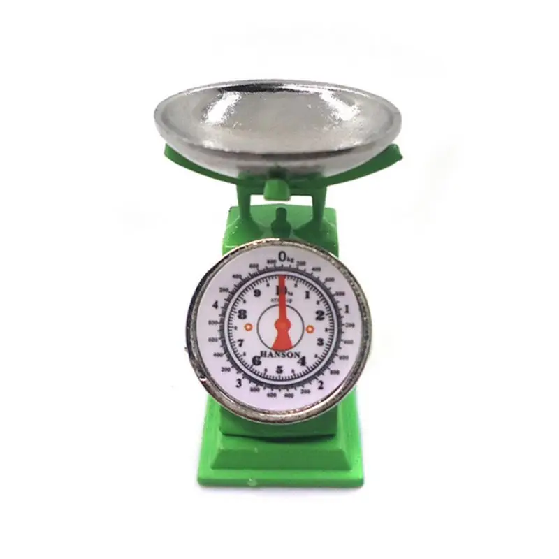 

1/12 Mini Dollhouse Miniature Market Stall Weight Pound Scale Kitchen Tool Toy