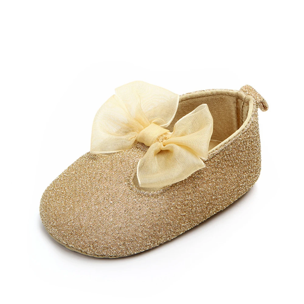 Для маленьких девочек обувь прекрасная Bowknot Кожа 2 цвета; нескользящие сникерсы на мягкой подошве для детей ясельного возраста; для детей 0-12 мес., Прямая поставка