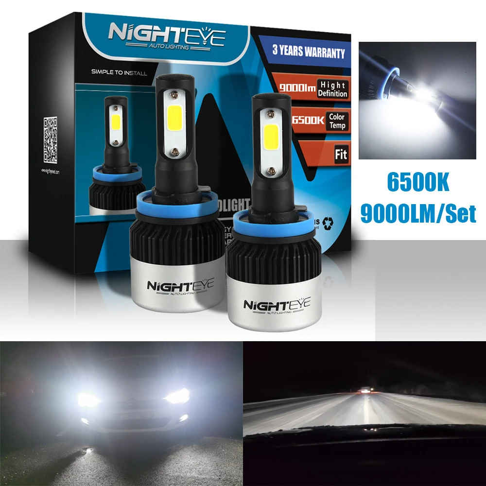 Налобный фонарь NIGHTEYE H7 светодиодный H4 супер яркий H1 H9 H11 H8 HB3 HB4 12 В противотуманные