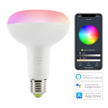 

11W RGBW Smart WiFi Light Bulb Led Lamp Dimmable Multicolor Wake-Up Warm Lights Compatible With Alexa And Google Assistant