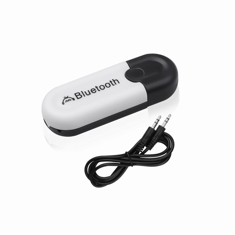 black and white KEBIDU USB Bluetooth 5,0 приемник 3,5 мм AUX аудио беспроводной адаптер для наушников динамик автомобильный комплект ключ стерео музыкальный приемник - Цвет: black and white