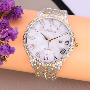 

AUTO DATE MEN'S WATCH WOMEN'S WATCH JAPAN MOV FASHION RHINESTONE SHELL LUXURY CRYSTAL LOVERS' WATCH BIRTHDAY GIFT MELISSA BOX