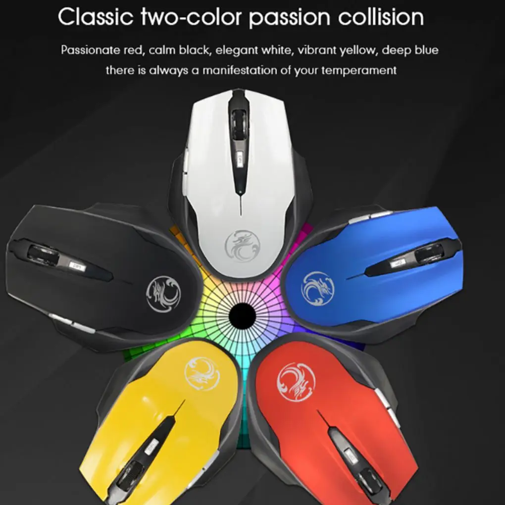 IMice E-1900, мини беспроводная мышь, портативная, 1600 dpi, 6 кнопок, 2,4 ГГц, USB, PC Gamer, мышь для дома, ноутбука, компьютера