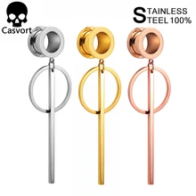 Casvort 2 шт. Пирсинг из нержавеющей стали болтаются беруши и туннели ювелирные изделия для тела серебряные винтовые ушные датчики пара распродажа расширитель