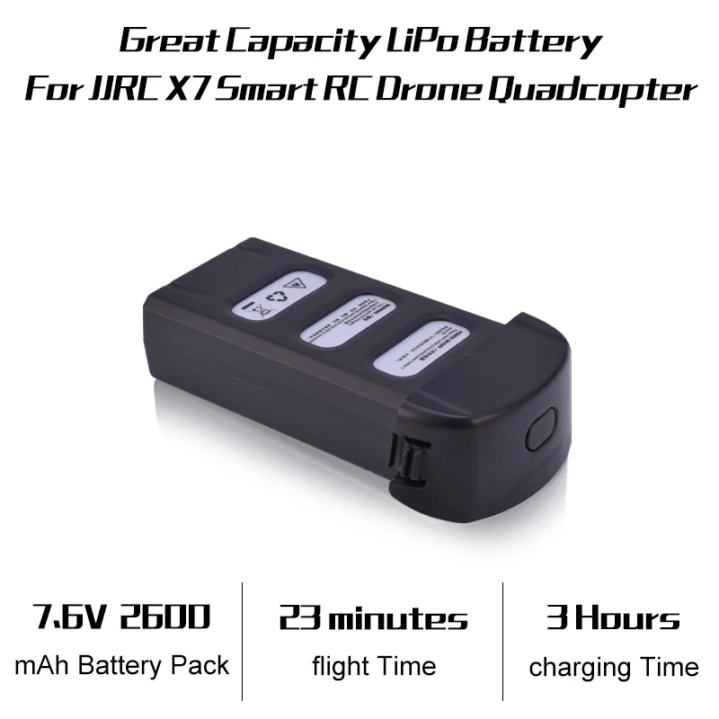 JJRC X7 Дрон батарея 7,6 В 2600 мАч LiPo батарея 23 минуты Летающий время умный Радиоуправляемый Дрон Квадрокоптер запасные части