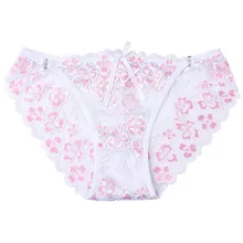 Bayanlar iç çamaşırı kadın külot seksi dantel artı boyutu külot şeffaf düşük katlı pamuklu külotlar Intimates düşük tanga iç çamaşırı(China)