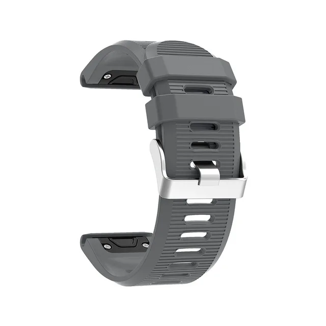 26 мм силиконовый ремешок для часов Ремешок для Garmin Fenix 6X6 6S Pro 5X5 5S Plus 3 3HR браслет для часов легко Fit Quick Release 20 22 мм - Цвет: Серый