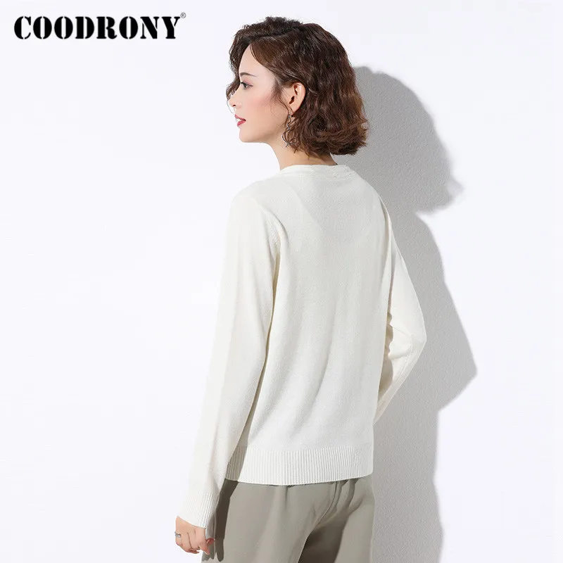 COODRONY Brand V-Neck Soft Wool Cardigans Women Autumn Winter Streetwear Fashion Knitted Casual Slim Fit Sweaters Female W1047