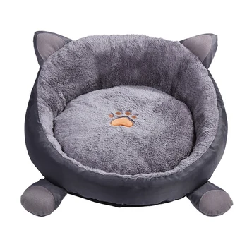 

Cat Warm Bed Velvet Comfortable Ear Shape Kennel for Puppy Cama Gato Lovely Soft Cat Cave House for Cat Large B