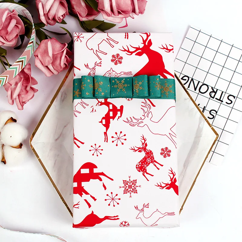 10pcs/lot 50x70cm Christmas Wrapping Paper Gift Present Wrap Craft Paper Decorative Handmade Paper
