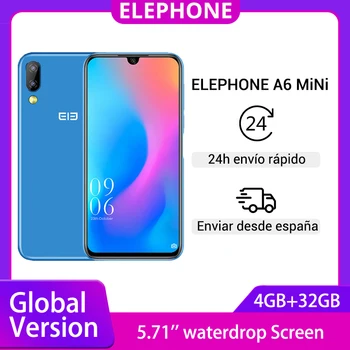 

Global Version Elephone A6 Mini 4GB 32GB Smartphone Android 9.0 5.71'' waterdrop Screen MT6761 16MP Front Cam Mobile Phones