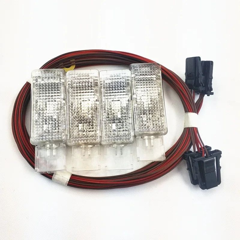 footwell light Set READXT автомобильный интерьерный светильник для ног с проводом жгута кабеля для Passat B6 Golf 6 MK6 Jetta 5 MK5 MK6 Tiguan 1KD947415 7L0947415 - Испускаемый цвет: footwell light Set
