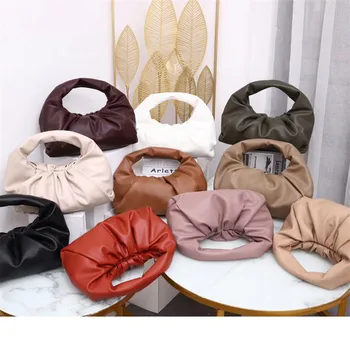 

new soft leather designer retro underarm bag portable dumpling bag capacity pleated croissant ladies Shoulder Messenger handbag
