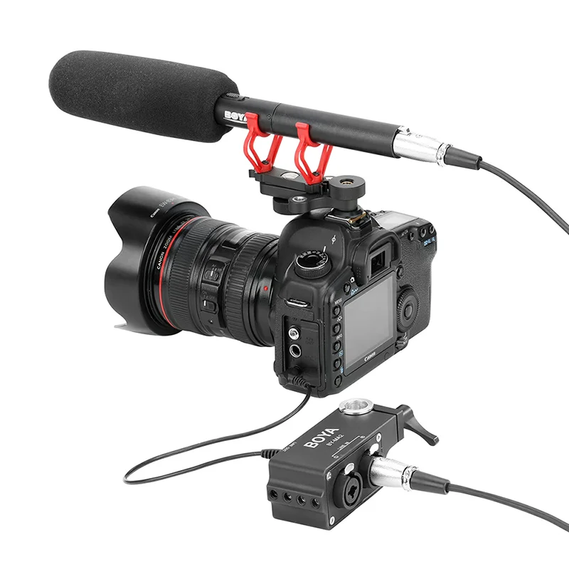 Boya BY-MA2 двухканальный АУДИО миксер XLR Jack 6,5 мм до 3,5 мм Беспроводная микрофонная система для Canon Nikon sony DSLR камеры