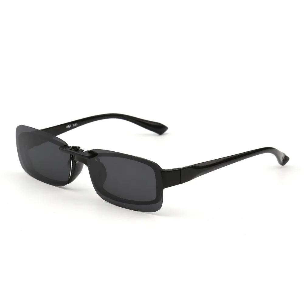 Rectangle Polarized Clip On Sunglasses Women Men Filp up Sunglasses for Prescription Glasses UV400