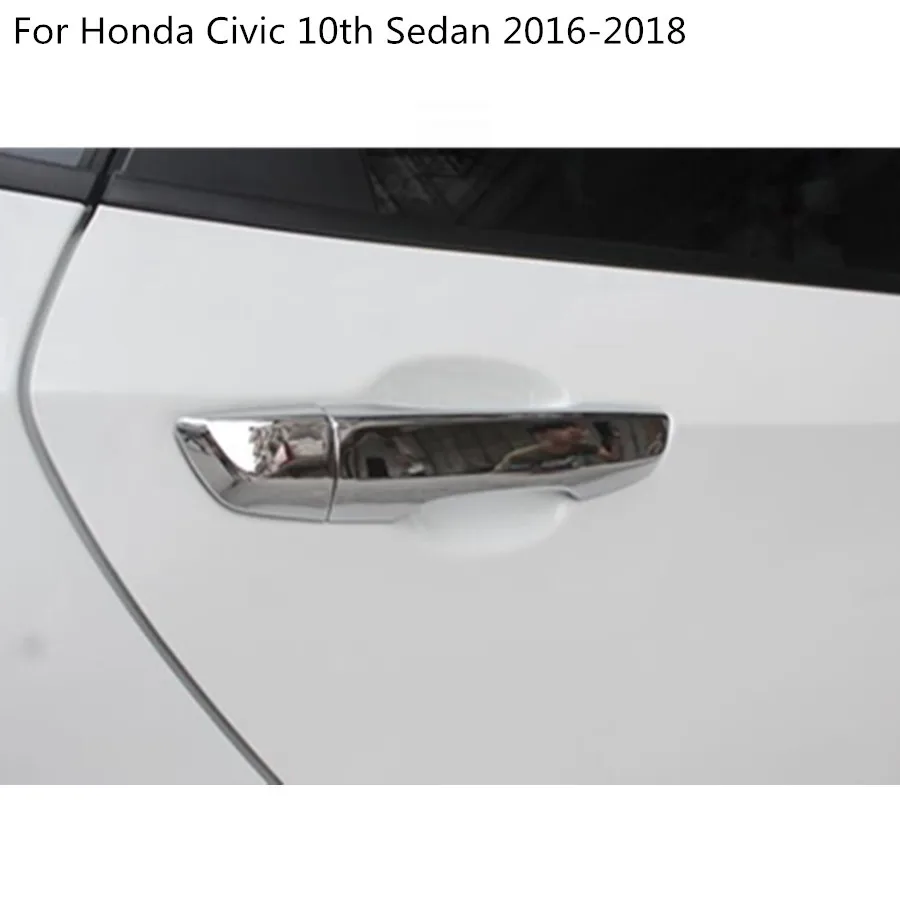Для Honda Civic 10th Sedan стальная гарнитура для кузова защитная рамка из палочек лампа отделка ABS Хромированная ручка двери автомобиля 8 шт