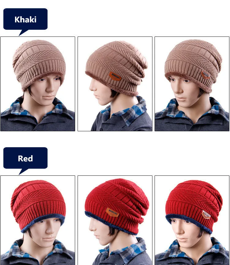 Новинка, мужская шапка Skullies, зимняя шапка, вязаная шерстяная шапка плюс бархатная шапка, плотная маска, бахрома, спортивные шапки, шапки для мужчин