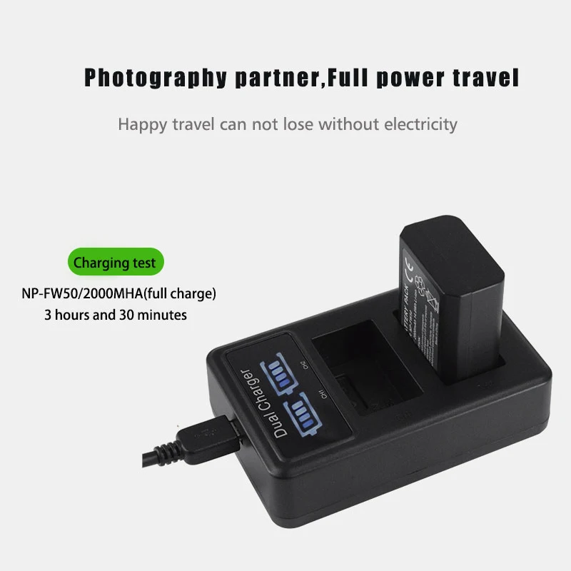 Зарядное устройство с двумя Usb портами и ЖК дисплеем для Sony Fw50 Np Fw50|Зарядные