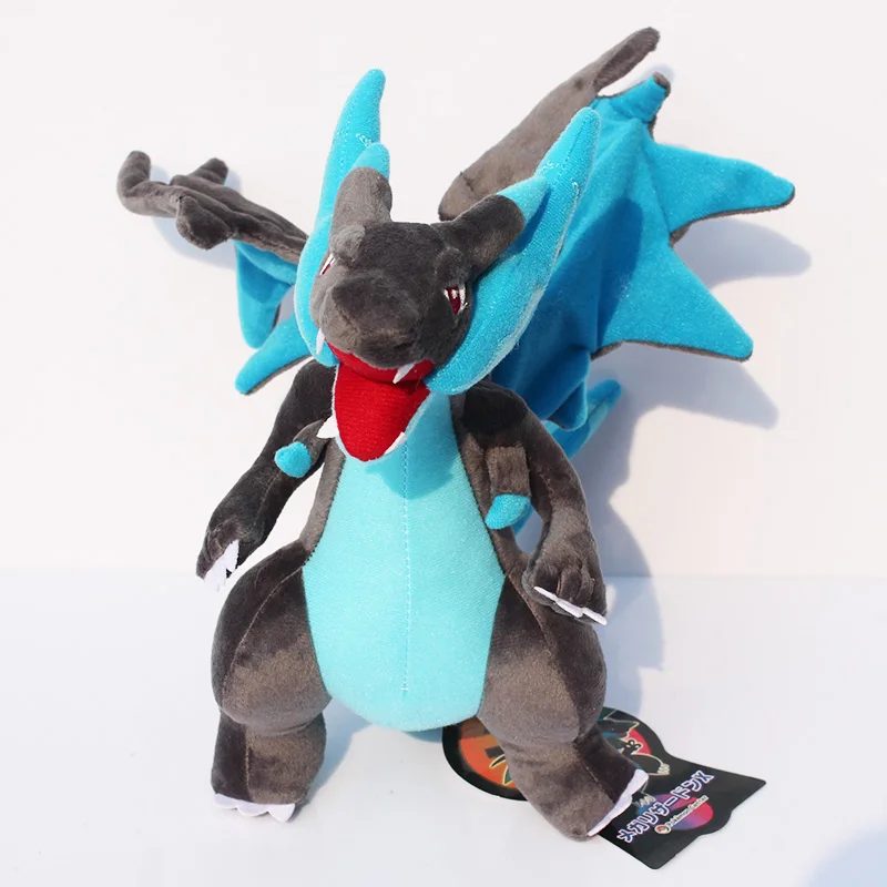 1 шт. 1" 25 см Мега плюшевый Чаризард игрушки Charizard Y плюшевые куклы мягкие хорошего качества отличный подарок - Цвет: Black