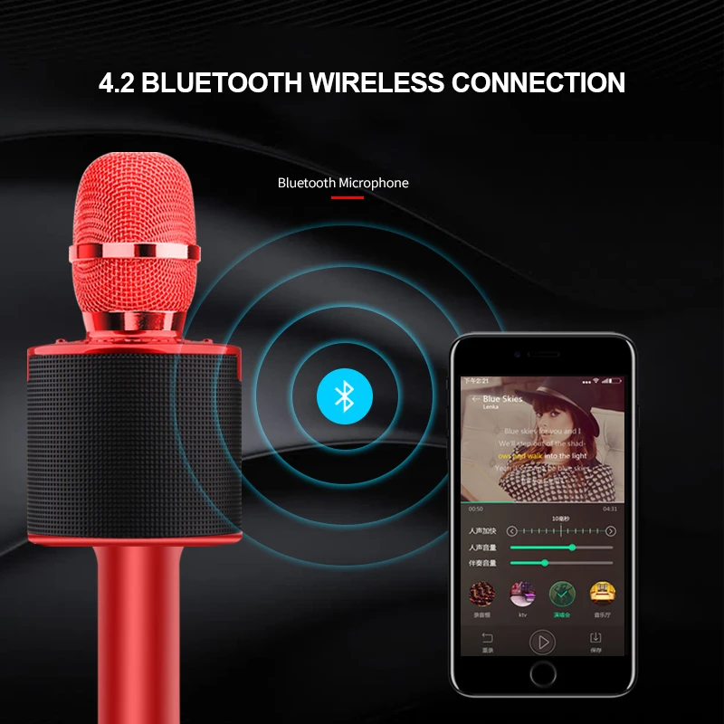 K33 беспроводной Bluetooth микрофон красочные огни портативный караоке DJ домашний ручной микрофон мини колонки Поддержка TF карты