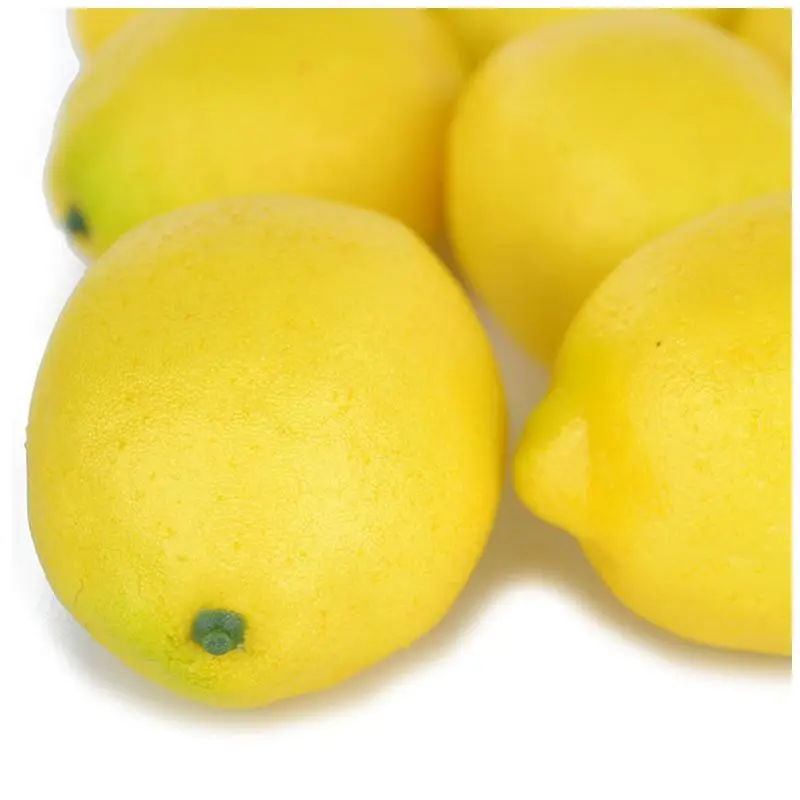 Promotion! Fake Fruit Home House Kitchen Party Decoration Artificial Lifelike Simulation Yellow Lemon 10pcs Set