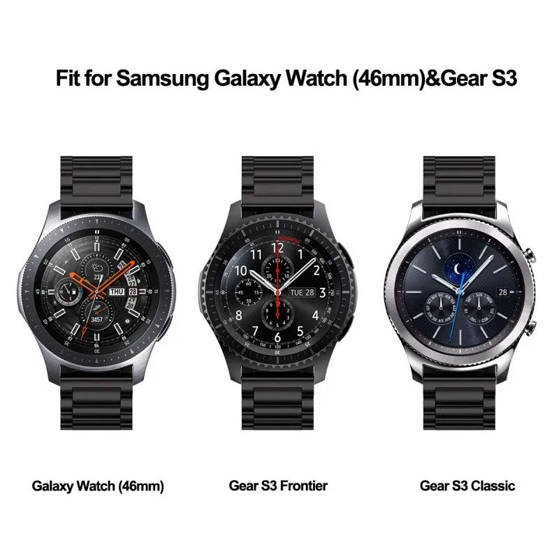 Ремешок для часов Смарт-часы ремень для samsung gear S3 22 мм Спортивный Классический браслет из нержавеющей стали