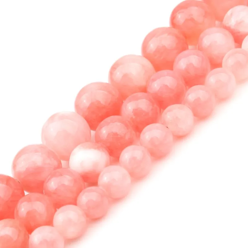 

6 8 10 mm White Pink Persian Jade Natural Stone Beads For Jewelry Making Handmade Gift DIY Women Bracelet Necklace 15 inch New