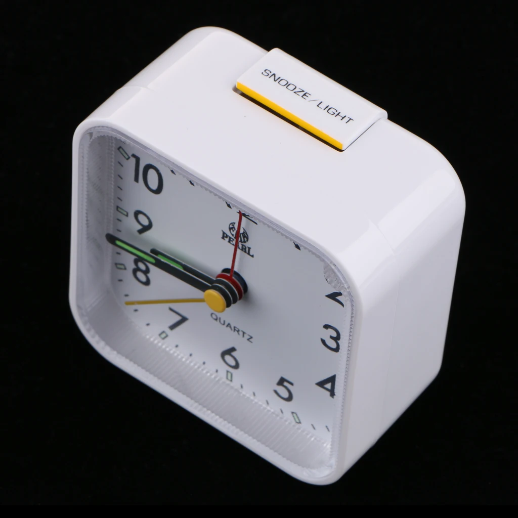 Battery Operated Travel Alarm Clock,Lighted On Demand And Snooze, Analog Desktop Quartz Alarm Clock