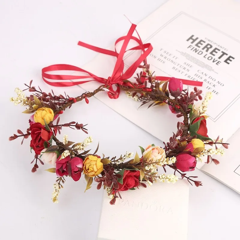 Короны из искусственных роз цветочные короны для кос Натуральные ягоды красивые