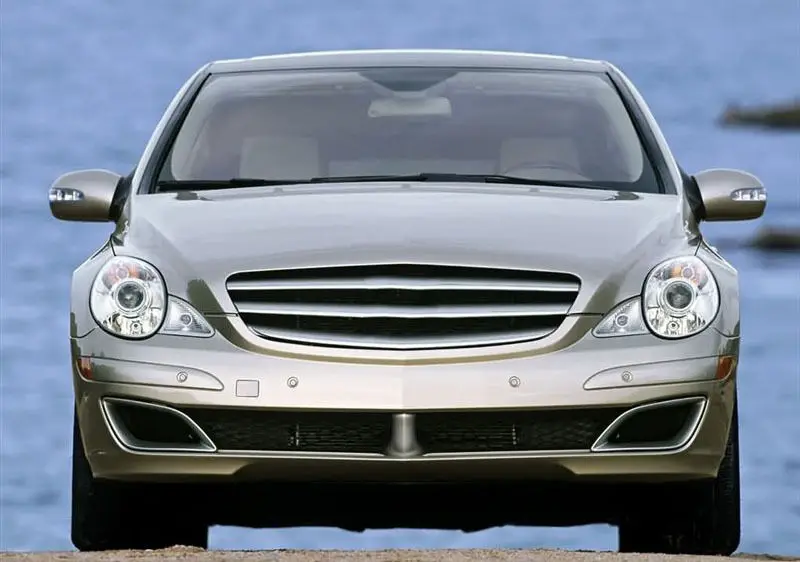 Модификация автомобиля автомобильные аксессуары для Benz W251 R300 R320 R350 2005-2013 передний бампер противотуманные фары Серебряный чехол рамка