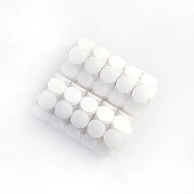 15mm White 100pcs 100 пар velcros двухсторонний скотч клейкая многоцветная крепежная лента в горошек нейлоновая клейкая липучка на липучке Волшебная наклейка двухсторонняя круглая самоклеящаяся - Цвет: 15mm White 100pcs
