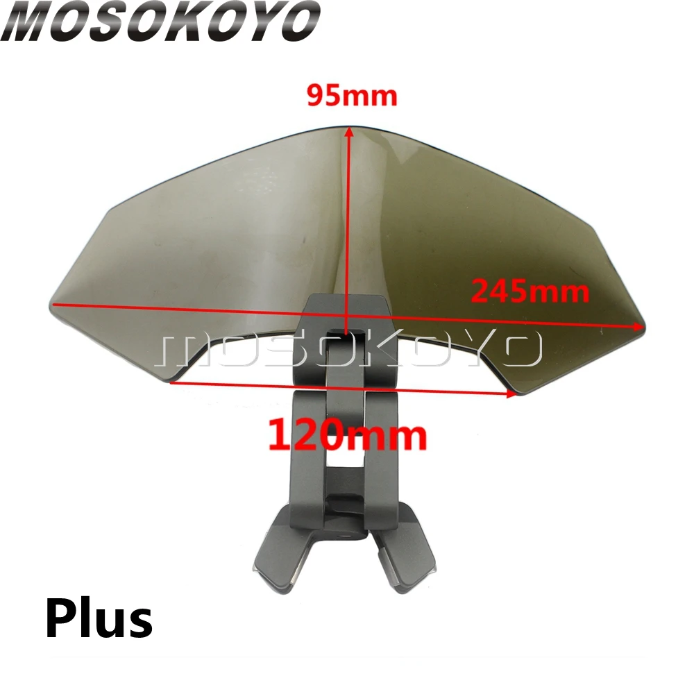 smoke plus Дымовой мотоцикл поднимается Регулируемый ветровой экран лобового стекла спойлер воздушный дефлектор для Honda KAWASAKI YAMAHA HARLEY Ducati Aprilia - Цвет: smoke plus