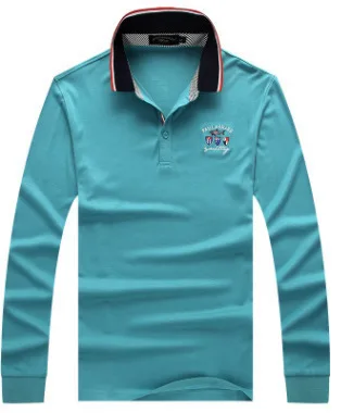 Аэронавтика Зима Новая Акула Slim Fit с длинным рукавом Поло рубашка Ralp Eden Мужская парка повседневные Акула мужские рубашки поло - Цвет: 6208 Lake Blue