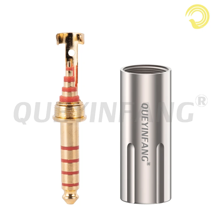 QUEYINFANG Jack 4.4Mm Audio Plug 4.4Mm Gold Plated 5 Poles Balanced Headphone Plug Copper 4.4Mm 5-Pole Connector. 