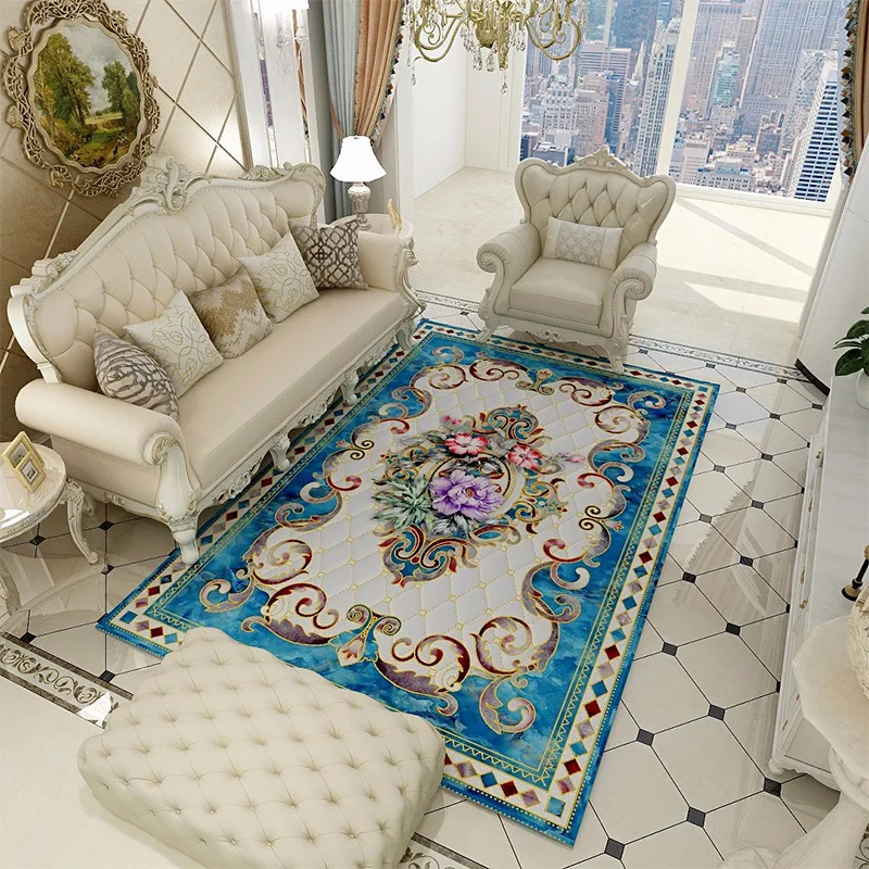 Европейский ковер с 3D принтом для гостиной, классический стиль, ковер для журнального столика, домашний коврик для спальни, кровати, рядом с ковриком