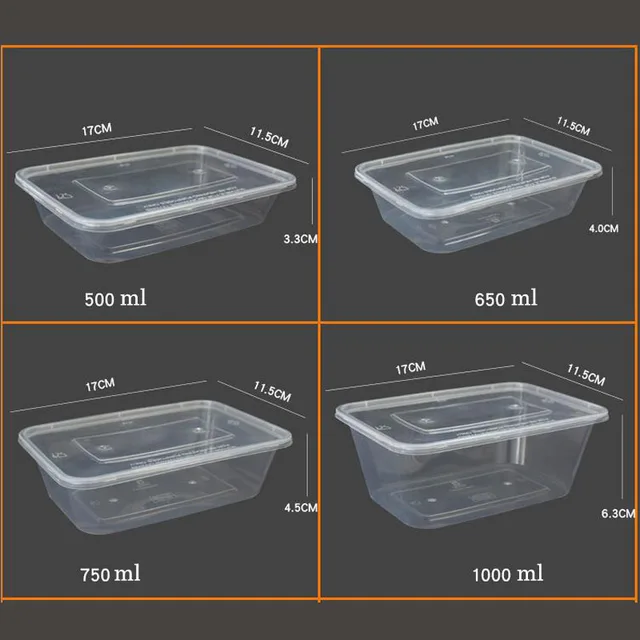 500 650 750ml 1000ml Disposable Food Bento Box Take Out Case Rectangle Shape Container For Cake Holder 50pcs Lot Aliexpress Home Garden