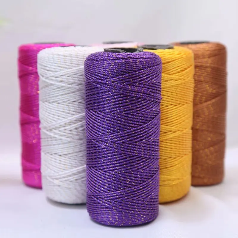 Bright Silk Twisted String Handmade Crochet DIY Hat Crochet Shoes Cushion Doll Line Medium Thickness Wool