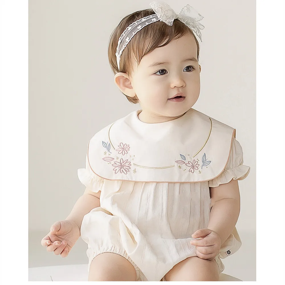 Детский комбинезон с вышивкой для новорожденных Одежда маленьких девочек Костюм