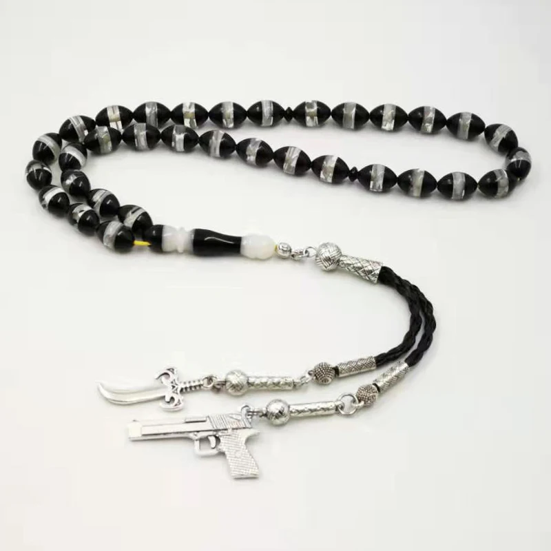 Браслет для ножей и ружья 33 бусины каучуковые четки уникальный аксессуар браслет