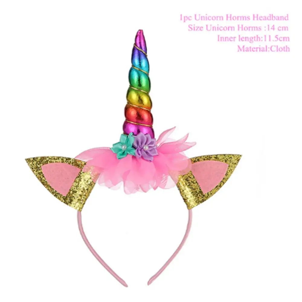 Rainbow Headband Taoup 57 см Радужный Единорог воздушный шар из фольги фигурки Единорог вечерние украшения Единорог воздушный шар на день рождения вечерние сувениры Baby Shower девочка мальчик - Цвет: Rainbow Headband