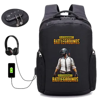 

Game PUBG Player unknown's battlegrounds Backpack USB Charging Anti-theft backpack student bookbag Teenagers Laptop package