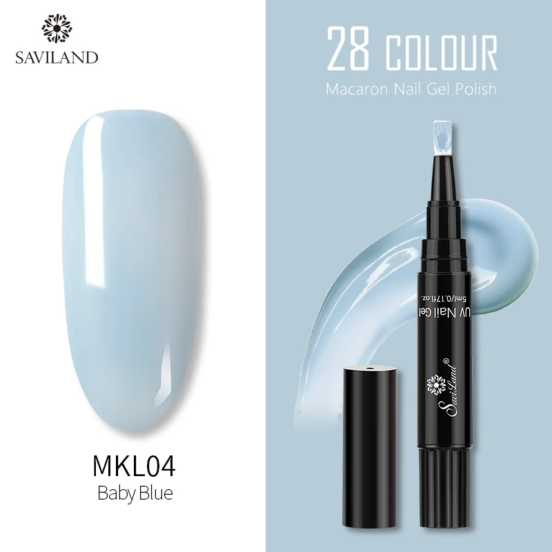 SAVILAND Macaron 28 цветов гель лак для ногтей ручка новейший блеск замачивающийся лак для ногтей праймер верхнее покрытие waldler УФ инструменты для дизайна ногтей - Цвет: MKL04