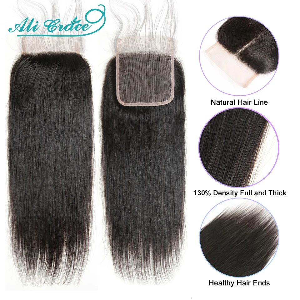 straight lace closure wig 