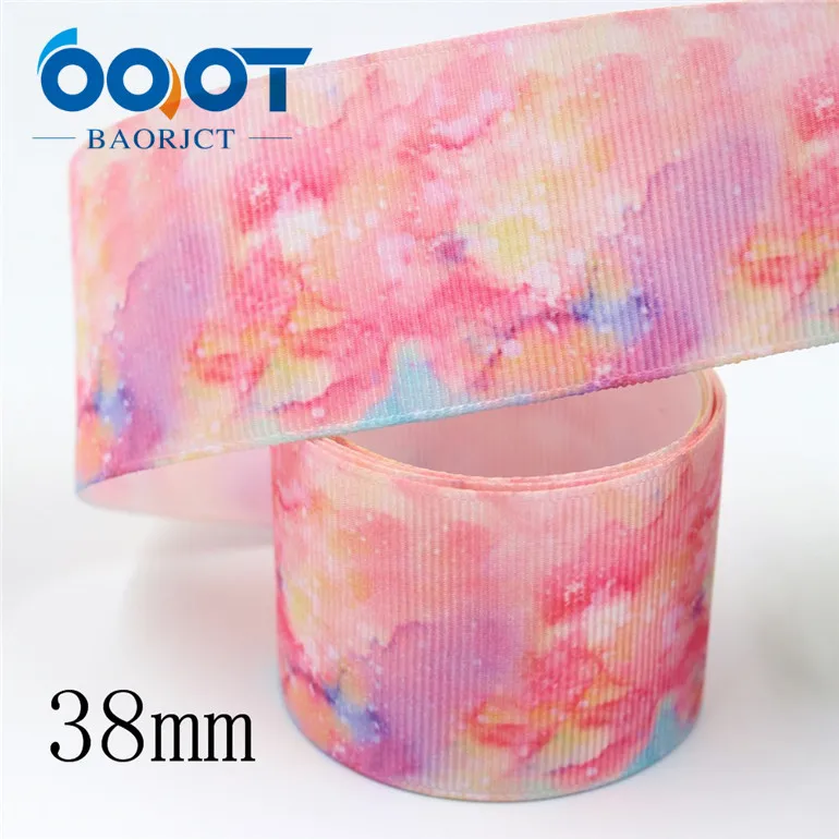 OOOT BAORJCT I-19809-1873, 38 мм 10 ярдов мультфильм термотрансферные печатные корсажные ленты, ленты ремесла, лук крышка DIY аксессуары - Цвет: I-19809-1874