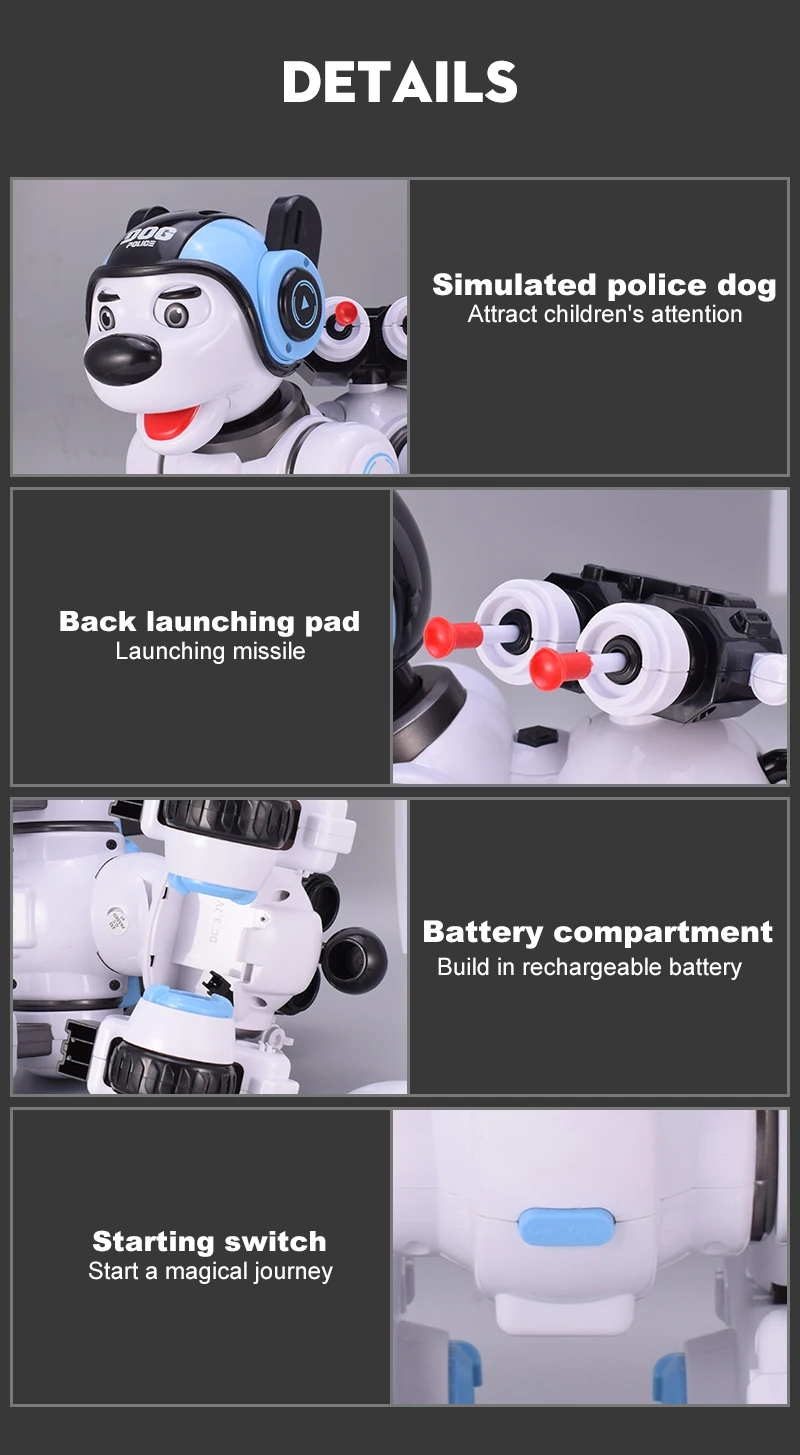 RC робот игрушка для собак индукции механические детские игрушки 1901 Поющая и Танцы программируемый Старт ракеты интеллигентая(ый) RC робот игрушка для собак