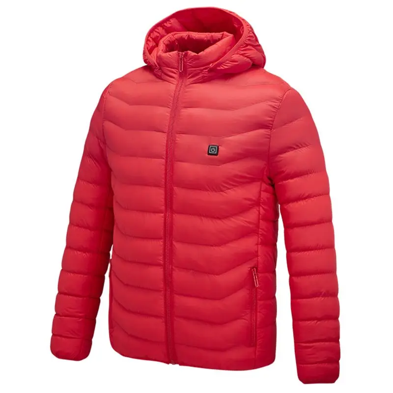 Men Women Heated Vest Coat USB Electric Long Sleeves Warm Heating Hooded Jacket