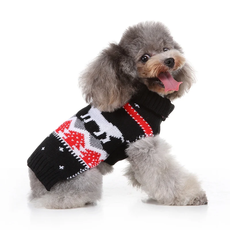 Elk / Trees Pattern Pet Christmas Sweater Small Medium Dog Winter Warm Knitting Outfits Dog Sweater Clothes