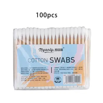 

Cleansing Cotton Swabs Double-Headed Makeup Sticks Designed With Double Cotton Tip Soft And Absorbent Makeup 100 Pcs